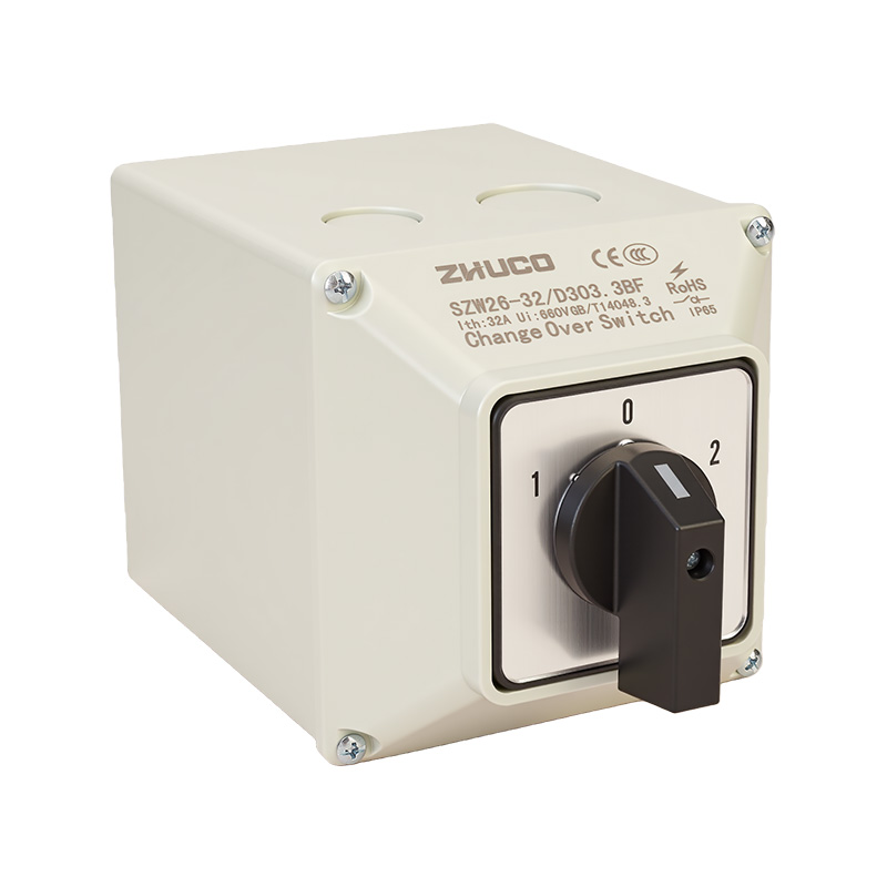 ZHUCO SZW26-32/D303.BF 1-0-2 Interruptor de cambio de tres secciones y 3 posiciones con caja protectora