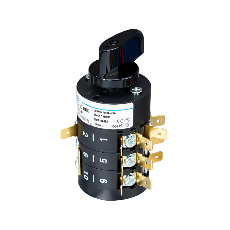 ZHUCO HZ5B-20/3.BBB 1-0-2-3-4-5-6-7 Interruptor combinado de tres secciones y ocho posiciones