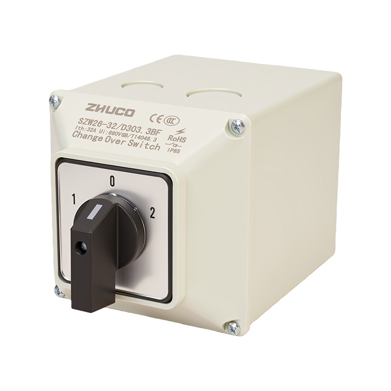 ZHUCO SZW26-32/D303.BF 1-0-2 Interruptor de cambio de tres secciones y 3 posiciones con caja protectora