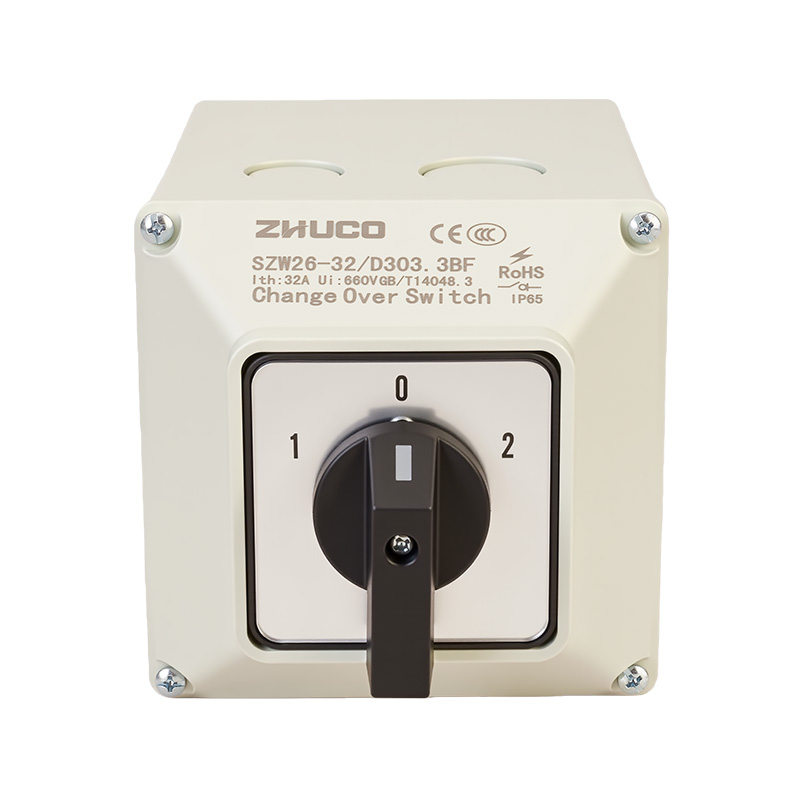 ZHUCO SZW26-32/D303.BF 1-0-2 Interruptor de cambio de tres secciones y 3 posiciones con caja protectora