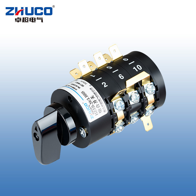 ZHUCO HZ5B-20/3.BBB 1-0-2-3-4-5-6-7 Interruptor combinado de tres secciones y ocho posiciones