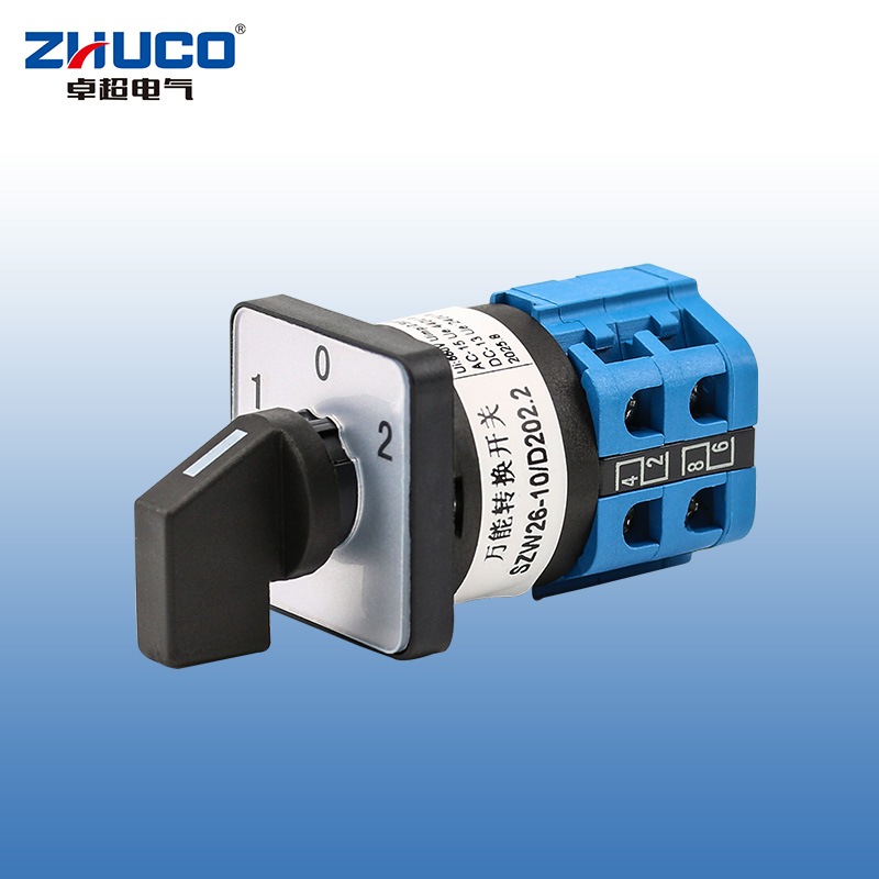 ZHUCO SZW26-10/D202.2 1-0-2 Interruptor de cambio de tres posiciones y dos secciones
