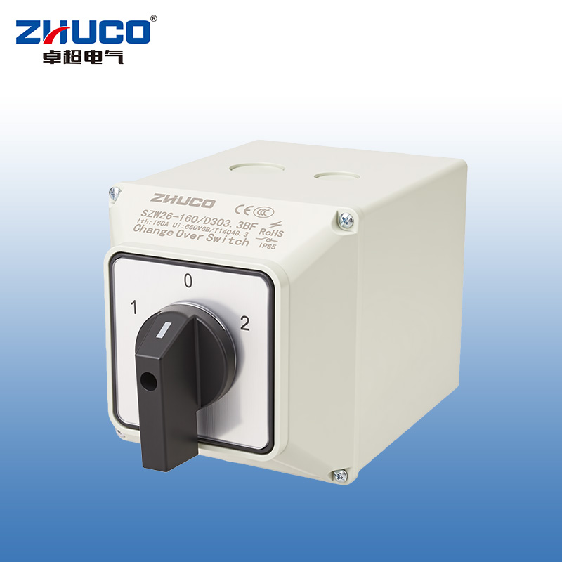 Interruptor de transferencia de protección IP65 de tres circuitos de corriente ultraalta ZHUCO SZW26-160/D303.3BF