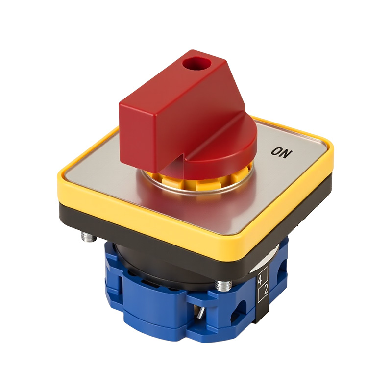 ZHUCO SZW26-20/D101.1 Panel plateado manija roja ON-OFF-ON Interruptor de cambio de sección única de tres posiciones