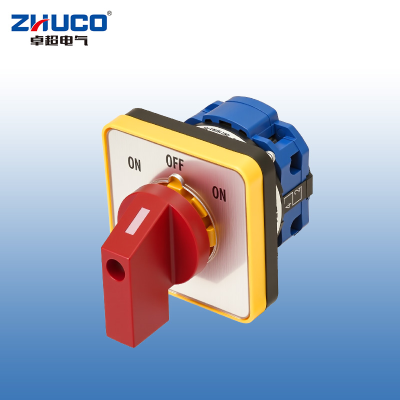 ZHUCO SZW26-20/D101.1 Panel plateado manija roja ON-OFF-ON Interruptor de cambio de sección única de tres posiciones