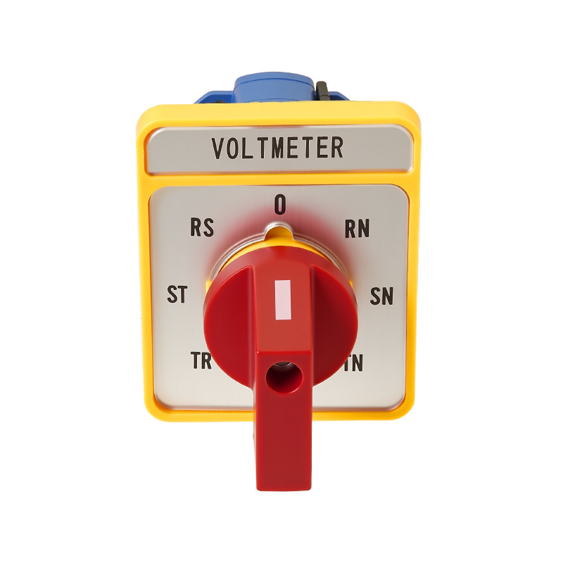 Interruptor de cambio de voltaje de tres canales y siete posiciones con mango rojo y panel plateado largo ZHUCO SZW26-20/YH5.3HH