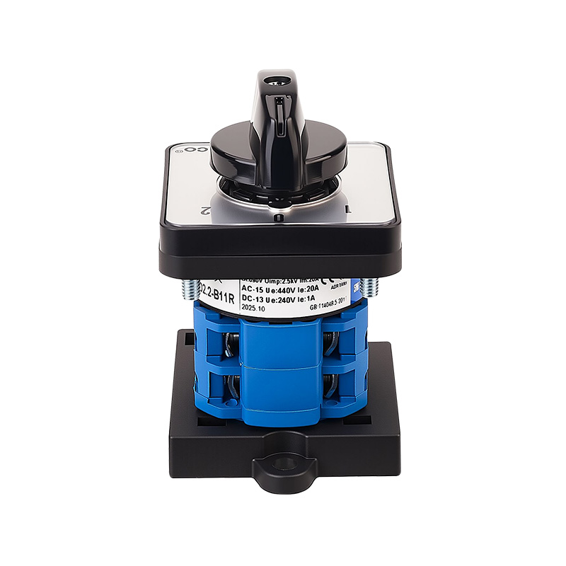 ZHUCO SZW26-20 D202.2-B11R Interruptor de cambio de montaje de riel DIN de dos secciones y tres posiciones