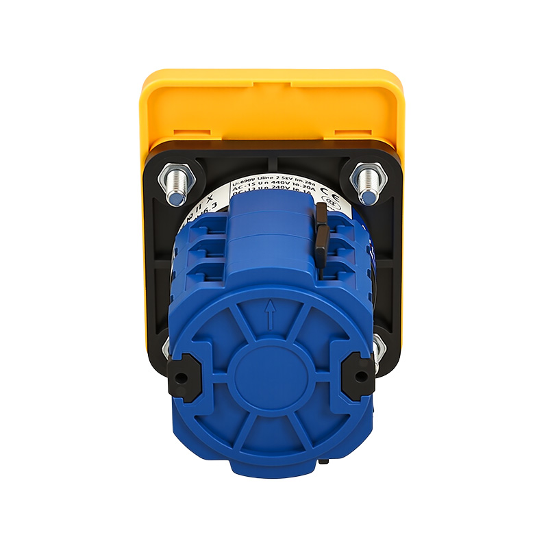 ZHUCO SZW26-20/YH5.3 Interruptor de cambio de voltaje de tres canales, siete posiciones y panel largo amarillo con manija roja