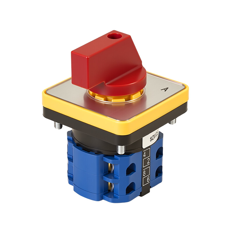 ZHUCO SZW26-20D/202.2 Manija roja con panel plateado 1-0-2 Interruptor de cambio de dos secciones y tres posiciones