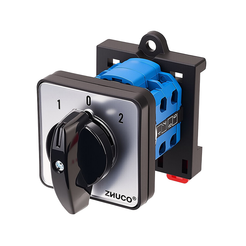 ZHUCO SZW26-20 D202.2-B11R Interruptor de cambio de montaje de riel DIN de dos secciones y tres posiciones