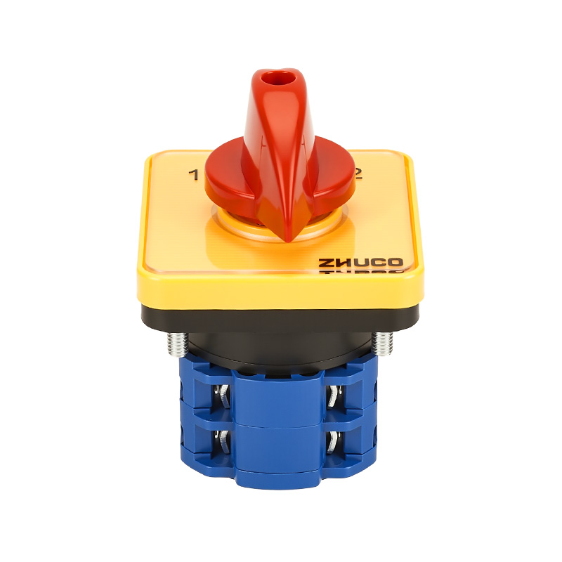ZHUCO SZW26-20/D202.2 Panel amarillo manija roja 1-0-2 interruptor de cambio de dos secciones y tres posiciones