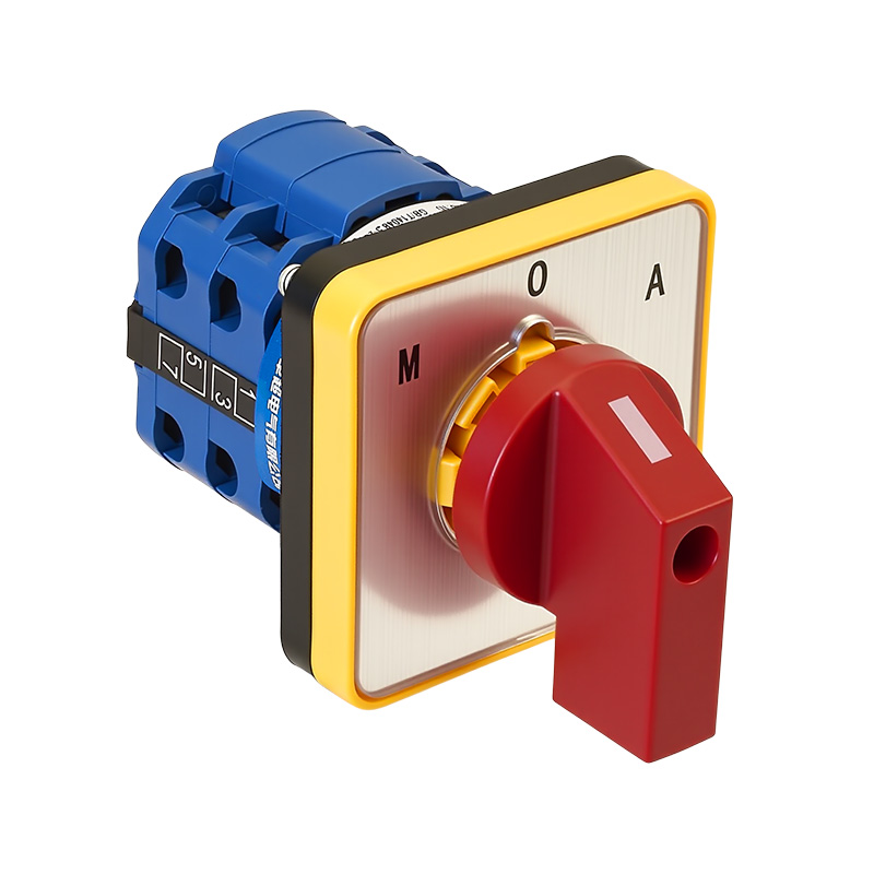 ZHUCO SZW26-20D/202.2 Manija roja con panel plateado 1-0-2 Interruptor de cambio de dos secciones y tres posiciones