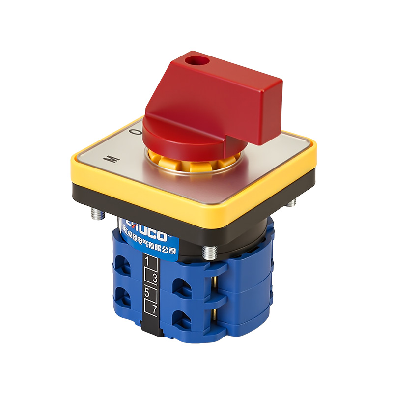 ZHUCO SZW26-20D/202.2 Manija roja con panel plateado 1-0-2 Interruptor de cambio de dos secciones y tres posiciones