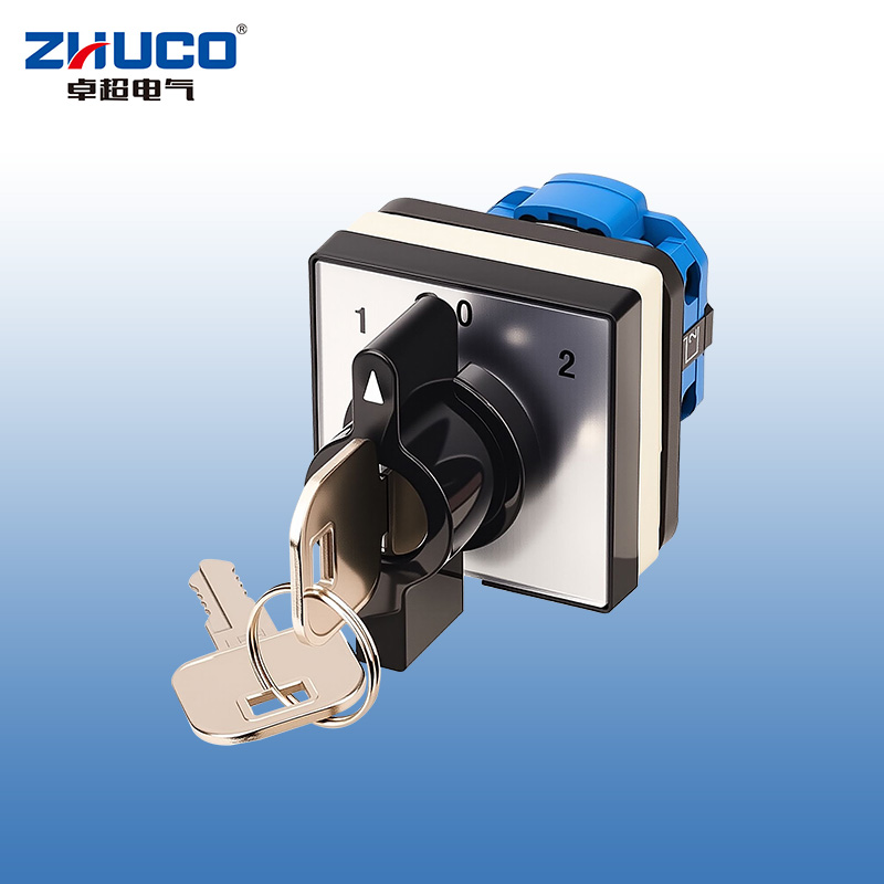 ZHUCO SZW26-20 D101.1Y Interruptor de cambio de montaje de cuatro orificios y tres posiciones y una sección con cerradura