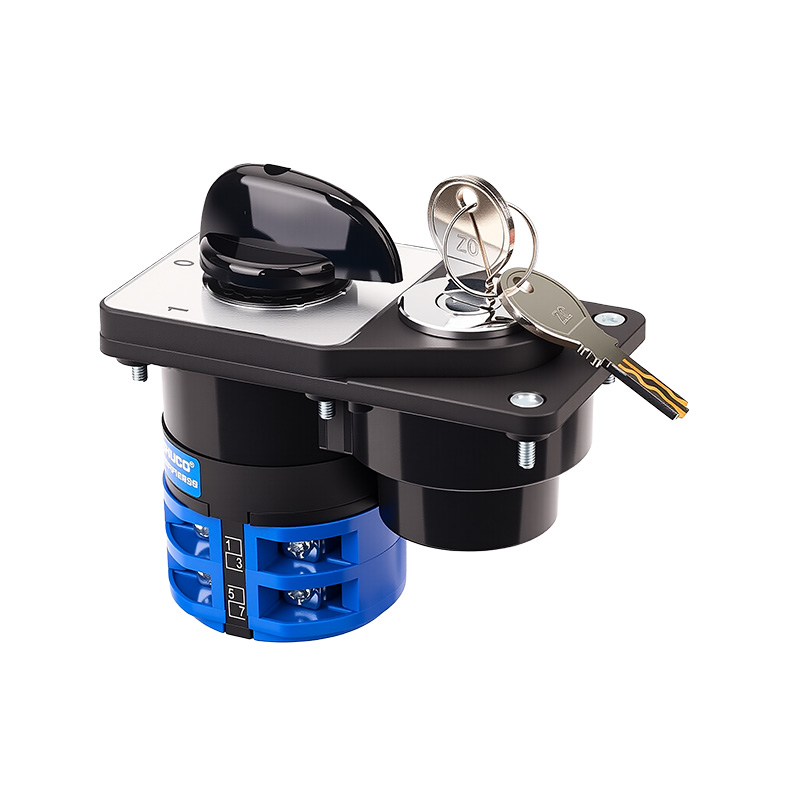 ZHUCO SZW26-32/D202.2YS 1-0-2 Interruptor de cambio de tres posiciones y dos secciones con cerradura electrónica