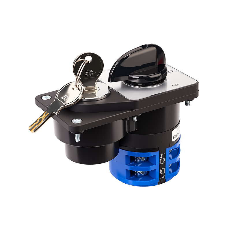 ZHUCO SZW26-32/D202.2YS 1-0-2 Interruptor de cambio de tres posiciones y dos secciones con cerradura electrónica