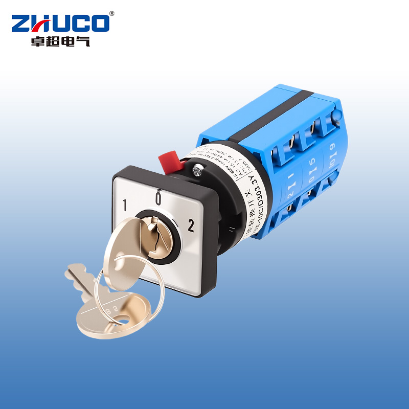 ZHUCO SZW26X-10C/D303.3Y 1-0-2 Interruptor de cambio de montaje de un solo orificio con bloqueo compacto de tres posiciones y tres secciones